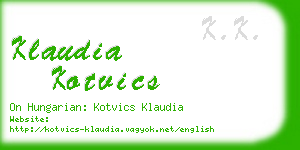 klaudia kotvics business card